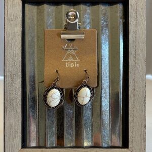 Tipi White and Brown Earrings